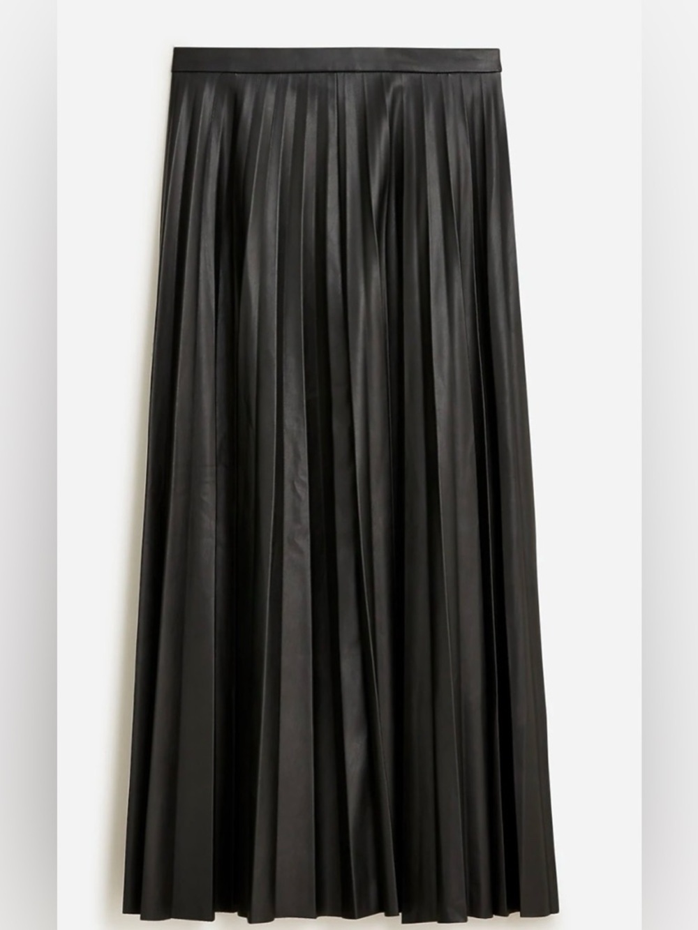 J. Crew Black Shiny Pleated Maxi Skirt Size 2